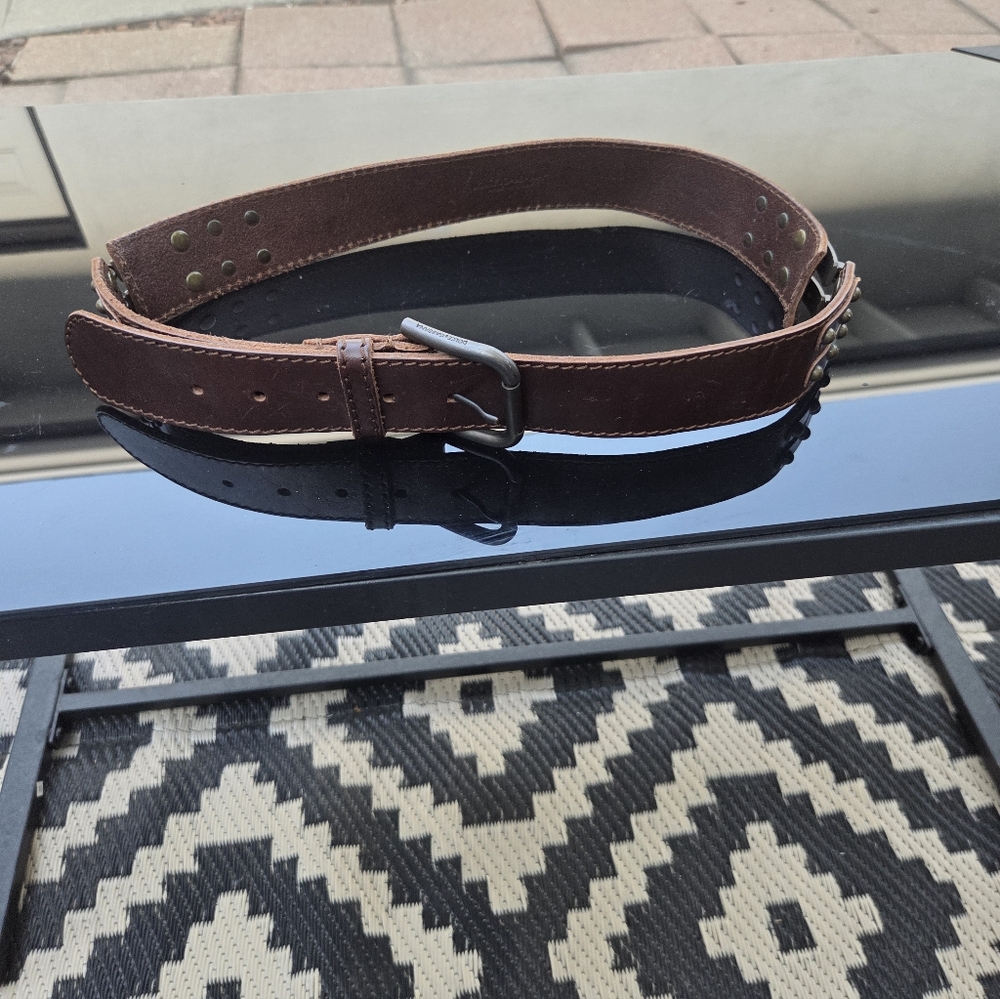 Dolce&Gabbana Brown Leather Cowhide 2" Belt Made In Italy.